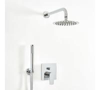 Milano Arcadia Manual Diverter Mixer Valve 200mm Wall Mounted Shower Head Handset - Chrome