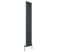 Milano Aris Anthracite Vertical Single Stepped Panel Aluminium Radiator - 1800mm x 280mm