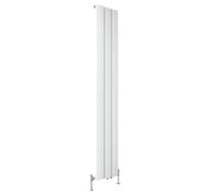 Milano Aris White Vertical Single Stepped Panel Aluminium Radiator - 1800mm x 280mm