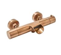 Milano Arlo Round Thermostatic Bar Mixer Shower Valve Bath Spout - Brushed Copper