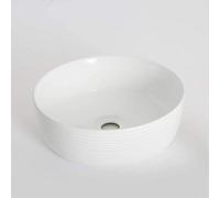 Milano Art Modern White Ceramic Round Countertop Bathroom Basin Sink - 360mm