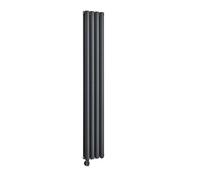 Milano Aruba 1000W Anthracite Vertical Double Oval Panel Electric Radiator - 1600mm x 236mm