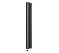 Milano Aruba 1000W Anthracite Vertical Double Oval Panel WiFi Electric Radiator - 1780mm x 236mm