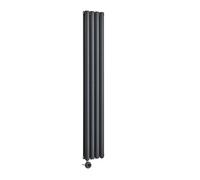 Milano Aruba 1000W Anthracite Vertical Double Oval Panel WiFi Electric Radiator - 1780mm x 236mm