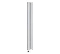 Milano Aruba 1000W White Vertical Double Oval Panel WiFi Electric Radiator - 1780mm x 236mm