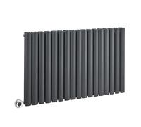Milano Aruba 1200W Anthracite Horizontal Double Oval Panel WiFi Electric Radiator - 635mm x 1000mm