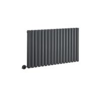 Milano Aruba 1200W Anthracite Horizontal Double Oval Panel WiFi Electric Radiator - 635mm x 1000mm