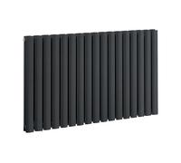 Milano Aruba 1200W Anthracite Horizontal Double Oval Panel WiFi Electric Radiator - 635mm x 1000mm