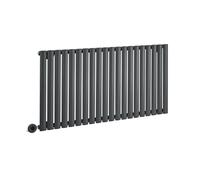 Milano Aruba 1200W Anthracite Horizontal Single Oval Panel WiFi Electric Radiator - 635mm x 1180mm