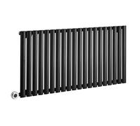 Milano Aruba 1200W Black Horizontal Single Oval Panel WiFi Electric Radiator - 635mm x 1180mm