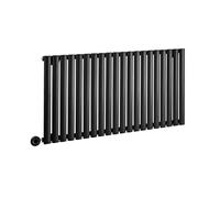 Milano Aruba 1200W Black Horizontal Single Oval Panel WiFi Electric Radiator UK Plug - 635 x 1180mm