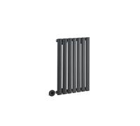 Milano Aruba 400W Anthracite Horizontal Single Oval Panel WiFi Electric Radiator - 635mm x 413mm