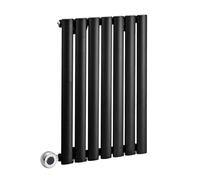 Milano Aruba 400W Black Horizontal Single Oval Panel WiFi Electric Radiator - 635mm x 413mm