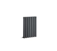 Milano Aruba 600W Anthracite Horizontal Double Oval Panel Electric Radiator - 635mm x 413mm