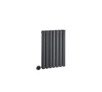 Milano Aruba 600W Anthracite Horizontal Double Oval Panel WiFi Electric Radiator - 635mm x 413mm