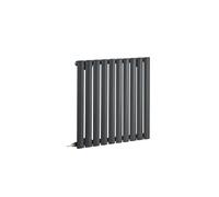 Milano Aruba 600W Anthracite Horizontal Single Oval Panel WiFi Electric Radiator - 635mm x 590mm