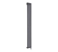 Milano Aruba 600W Anthracite Vertical Single Oval Panel Electric Radiator - 1780mm x 236mm