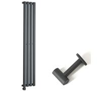 Milano Aruba 600W Anthracite Vertical Single Oval Panel Electric Radiator - 1780mm x 236mm