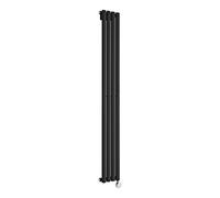 Milano Aruba 600W Black Vertical Single Oval Panel Electric Radiator - 1600mm x 236mm