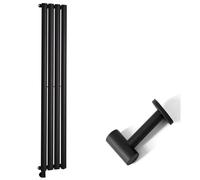 Milano Aruba 600W Black Vertical Single Oval Panel Electric Radiator Cable Cover - 1780mm x 236mm