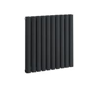 Milano Aruba 800W Anthracite Horizontal Double Oval Panel WiFi Electric Radiator - 635mm x 590mm