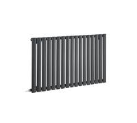 Milano Aruba 800W Anthracite Horizontal Single Oval Panel WiFi Electric Radiator - 635mm x 1000mm