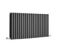 Milano Aruba Anthracite Horizontal Double Oval Panel Radiator - 600mm x 1180mm