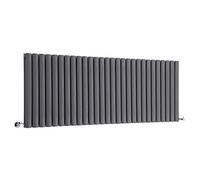 Milano Aruba Anthracite Horizontal Double Oval Panel Radiator - 635mm x 1652mm