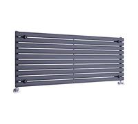 Milano Aruba Anthracite Horizontal Single Oval Panel Radiator - 590mm x 1600mm