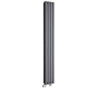 Milano Aruba Anthracite Vertical Double Oval Panel Radiator - 1600mm x 236mm