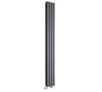 Milano Aruba Anthracite Vertical Double Oval Panel Radiator - 1780mm x 236mm