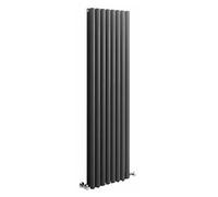 Milano Aruba Anthracite Vertical Double Oval Panel Radiator - 1780mm x 472mm