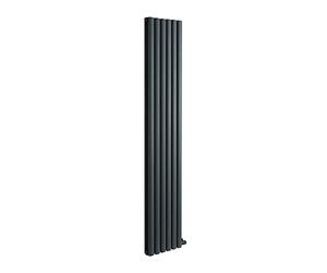 Milano Aruba Ardus 1700W Anthracite Double Oval Panel Dry Heat Vertical Electric Radiator - 1784mm x 354mm