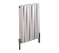 Milano Aruba Ayre White Horizontal Double Oval Panel Aluminium Radiator - 600mm x 410mm