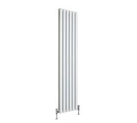 Milano Aruba Ayre White Vertical Double Oval Panel Aluminium Radiator - 1800mm x 360mm