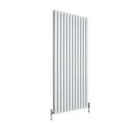 Milano Aruba Ayre White Vertical Double Oval Panel Aluminium Radiator - 1800mm x 720mm