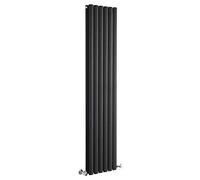 Milano Aruba Black Vertical Double Oval Panel Radiator - 1600mm x 354mm