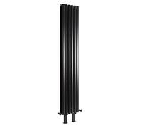 Milano Aruba Black Vertical Double Oval Panel Radiator Feet - 1600mm x 354mm