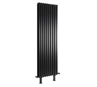 Milano Aruba Black Vertical Double Oval Panel Radiator Feet - 1600mm x 590mm