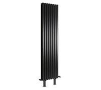 Milano Aruba Black Vertical Double Oval Panel Radiator Feet - 1780mm x 472mm