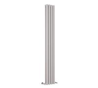 Milano Aruba - Light Grey Vertical Double Oval Panel Radiator - 1780mm x 236mm