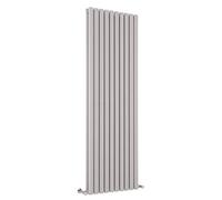 Milano Aruba - Light Grey Vertical Double Oval Panel Radiator - 1780mm x 590mm