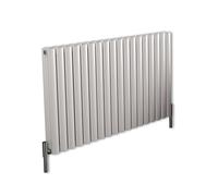 Milano Aruba White Horizontal Double Oval Panel Aluminium Radiator - 600mm x 1020mm