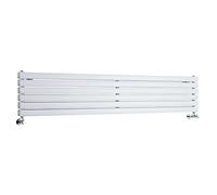 Milano Aruba White Horizontal Double Oval Panel Radiator - 354mm x 1780mm
