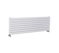 Milano Aruba White Horizontal Double Oval Panel Radiator - 472mm x 1400mm