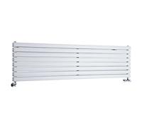Milano Aruba White Horizontal Double Oval Panel Radiator - 472mm x 1780mm