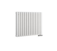 Milano Aruba White Horizontal Side Connection Double Oval Panel Radiator - 635mm x 826mm