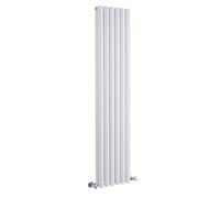 Milano Aruba White Vertical Double Oval Panel Radiator - 1780mm x 354mm