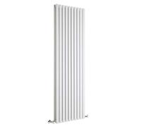 Milano Aruba White Vertical Double Oval Panel Radiator - 1780mm x 590mm
