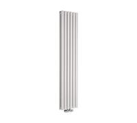 Milano Aruba White Vertical Middle Connection Double Oval Panel Radiator - 1600mm x 354mm